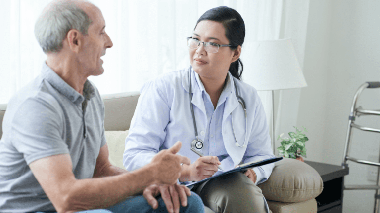 man meeting with doctor asking if qualify for life insurance with a critical illness
