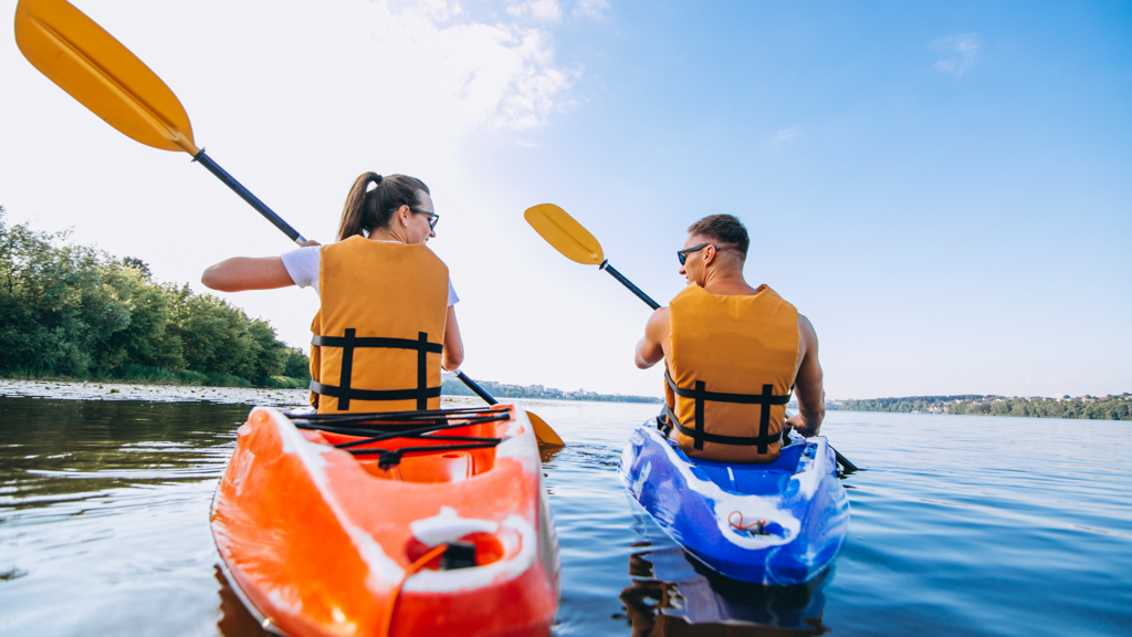 couple kayaking insured with term life insurance