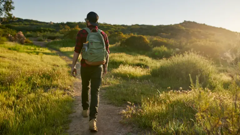 man hiking