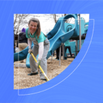 Quility team member volunteers at local playground