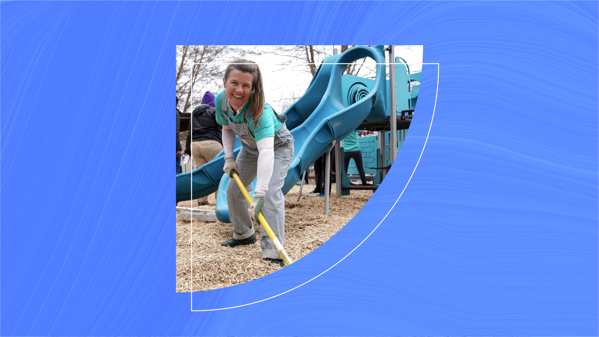 Quility team member volunteers at local playground