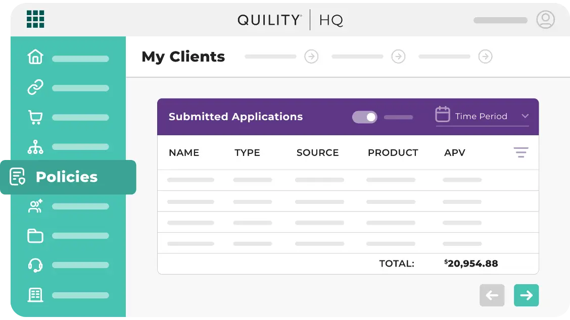 Quility HQ policy tracking dashboard