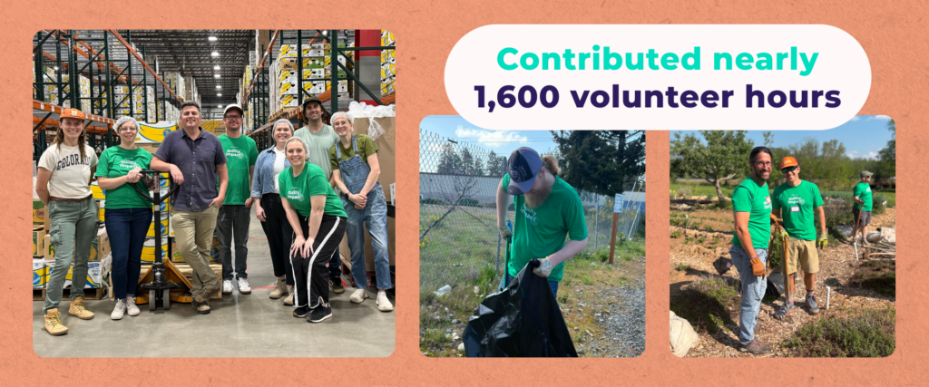 Volunteers contributed a total of nearly 1,600 hours.